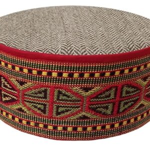 VASTRAA FUSION Unisex Woolen Kullu Cap (Pack of 1) (TS0349D_Broad Octagon-Plus Pattern Small_Free Size)